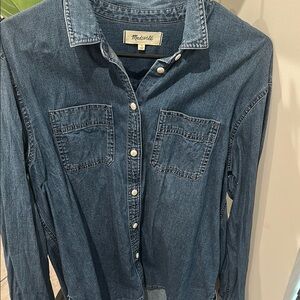 Madewell Blue Button Down Shirt Classic Denim
